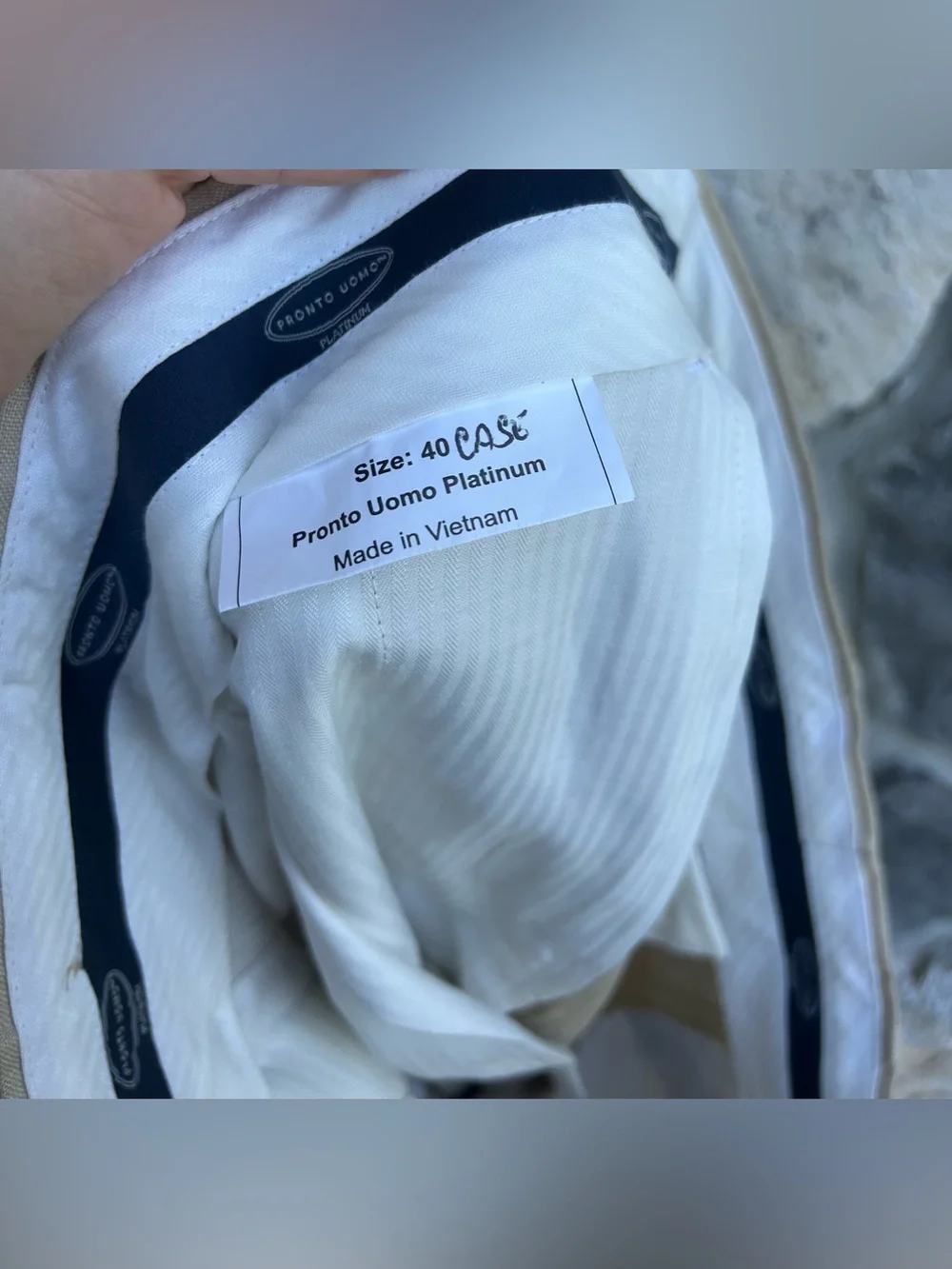 Pronto Uomo Mens 100% Linen Dress Pants Size 40 Beige Beach Wedding Formal Event